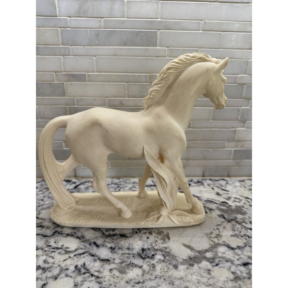 RARE Vintage Arnaldo Giannelli "Carvallo Zalpio" Italian Art Deco Horse Marble